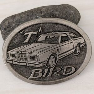 Vintage Nickel T-Bird Belt Buckle